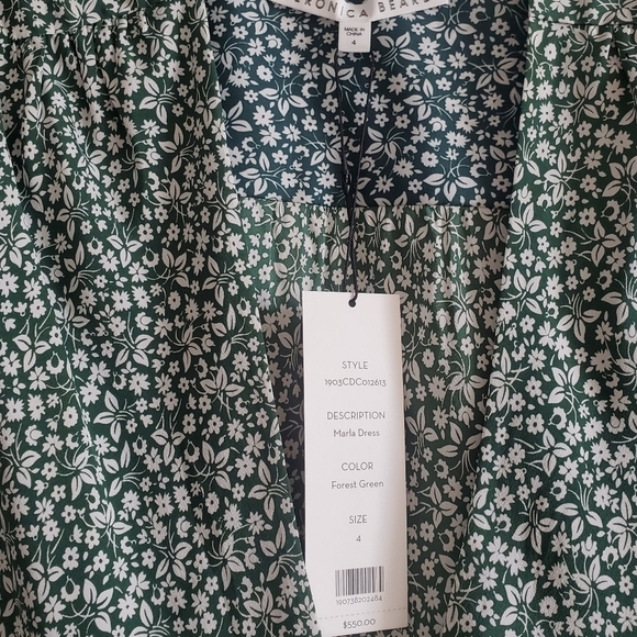 NWT Veronica Beard Marla Dress Forest Green Size 4 Brand New! - Picture 6 of 12